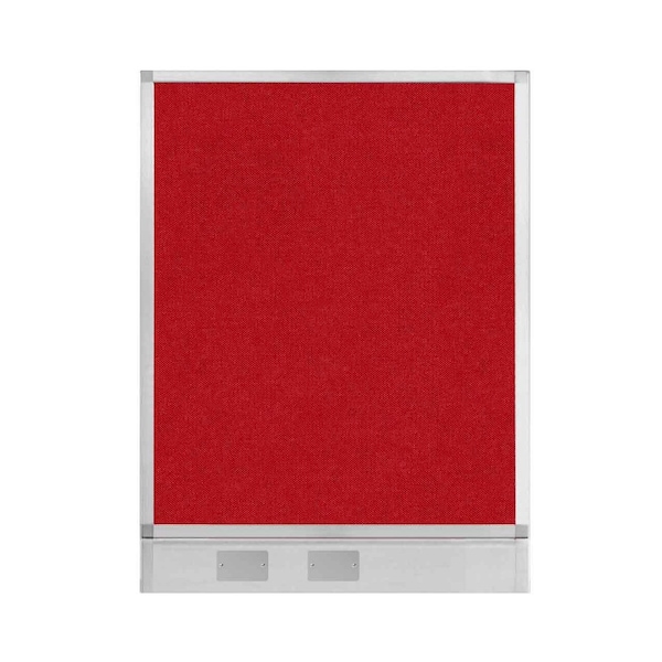 Hush Panel Configurable Cubicle Partition 3' x 4' Red Fabric w/ Cable Channel